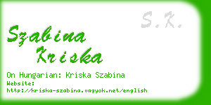 szabina kriska business card